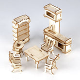 Miniatur-Möbel-Set "Küche" für Puppenhaus "Natur"