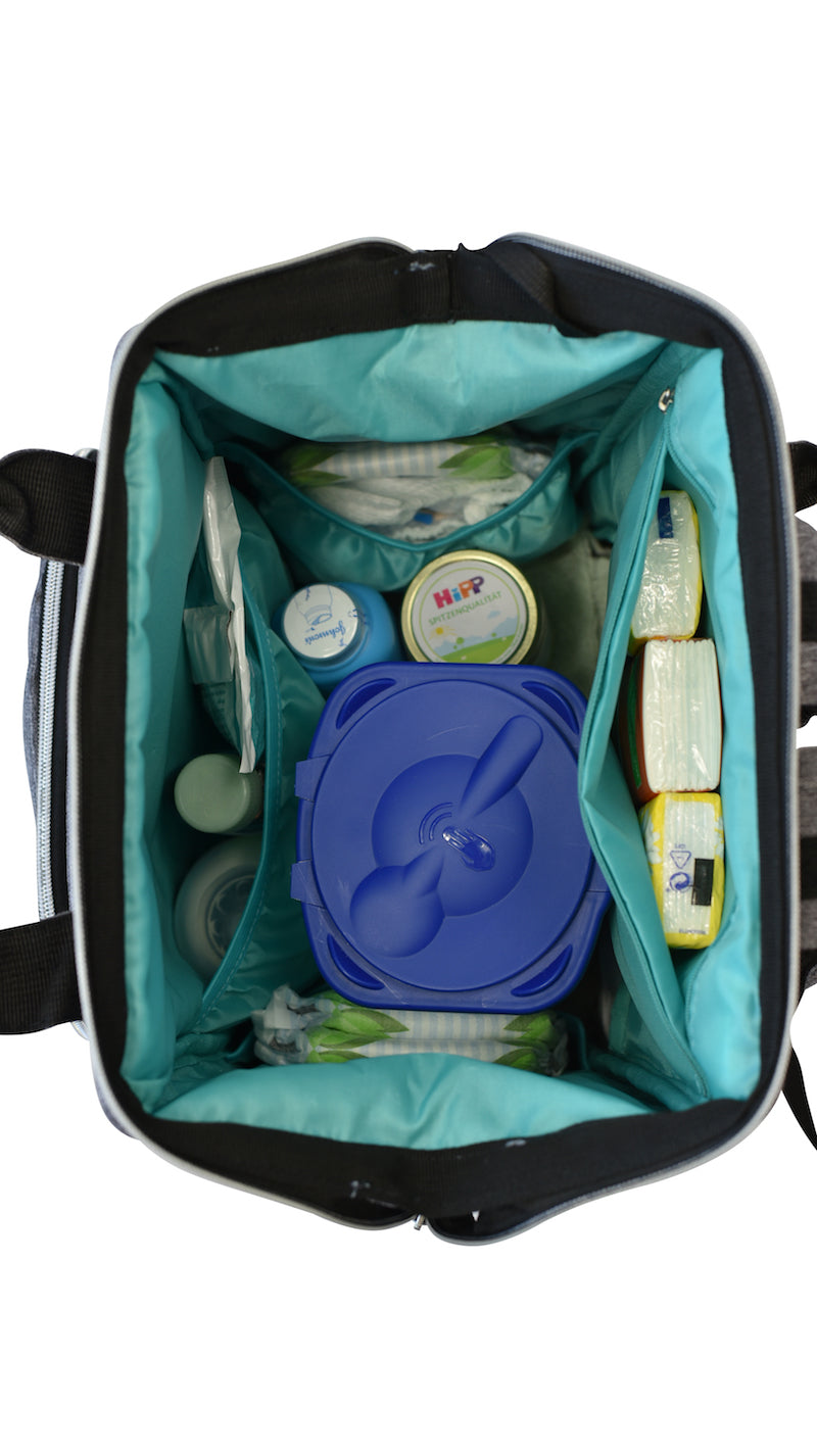 Wickelrucksack | Groß | Grau | Kiddie Babywear | Modern und Praktisch
