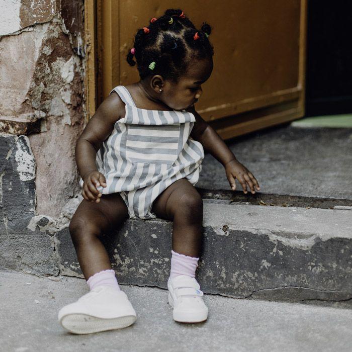 Baby Kurzoverall gestreift aus Twill Bente | Sense Organics - kiddiebaby.de