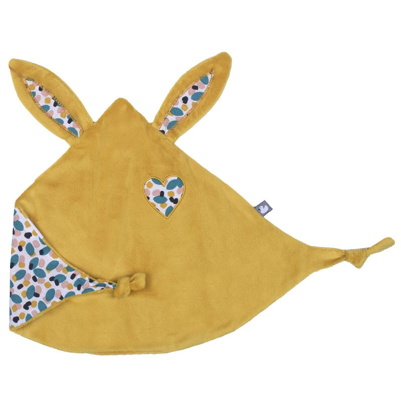 Hase Kuscheltier mit Herz - Gelb Bunt