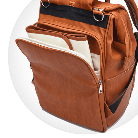 Premium Wickelrucksack aus Leder