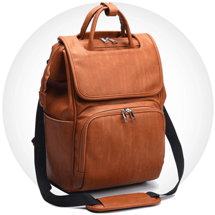 Premium Wickelrucksack aus Leder