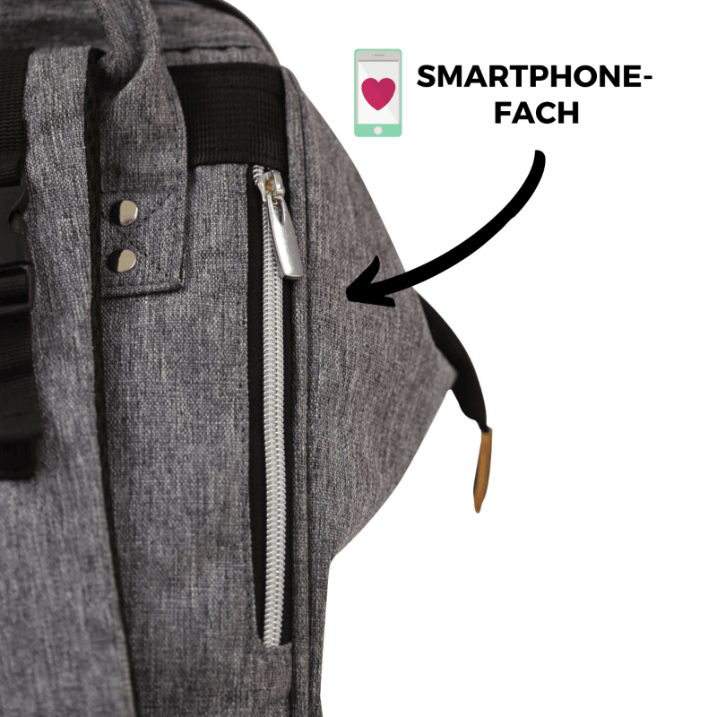 Wickelrucksack | Groß | Grau | Kiddie Babywear | Modern und Praktisch