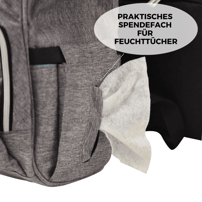Wickelrucksack | Groß | Grau | Kiddie Babywear | Modern und Praktisch
