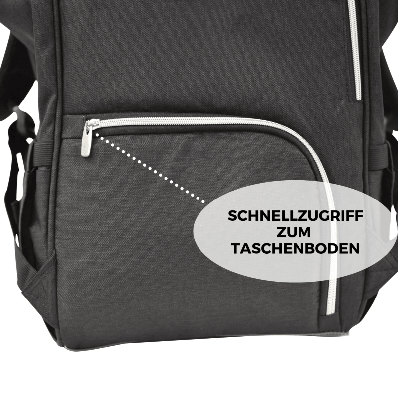 Wickelrucksack | Groß | Schwarz | Kiddie Babywear | Modern und Praktisch
