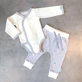 Baby Hose mit süßem Pinguindruck - Sternweiß Pinguin