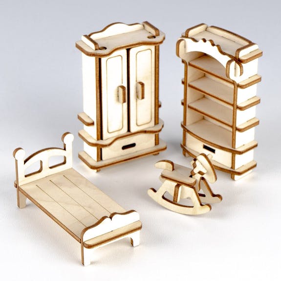 Miniatur-Möbel-Set für Puppenhaus "Natur"