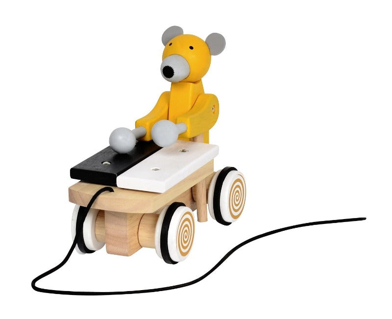 Ziehspielzeug mit Xylophon - Holzspielzeug - Mikey der Bär