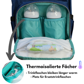 Wickelrucksack | Groß | Dunkelblau | Kiddie Babywear | Modern und Praktisch