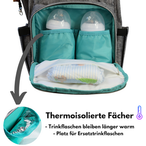 Wickelrucksack | Groß | Grau | Kiddie Babywear | Modern und Praktisch