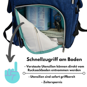 Wickelrucksack | Groß | Dunkelblau | Kiddie Babywear | Modern und Praktisch