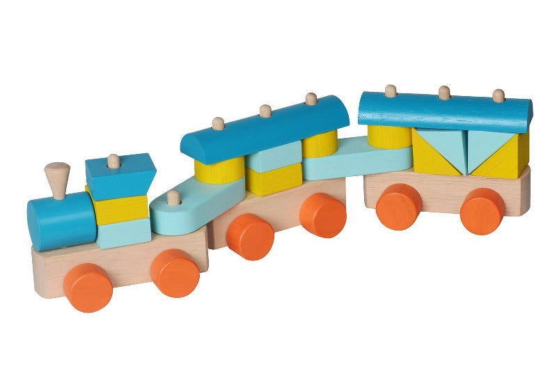 Holz-Lokomotive als Spielzeugbaukasten