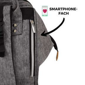Wickelrucksack | Groß | Grau | Kiddie Babywear | Modern und Praktisch