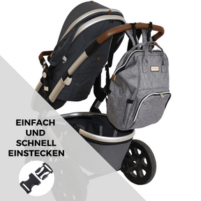 Wickelrucksack | Groß | Grau | Kiddie Babywear | Modern und Praktisch
