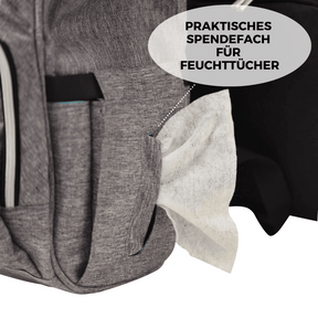 Wickelrucksack | Groß | Grau | Kiddie Babywear | Modern und Praktisch